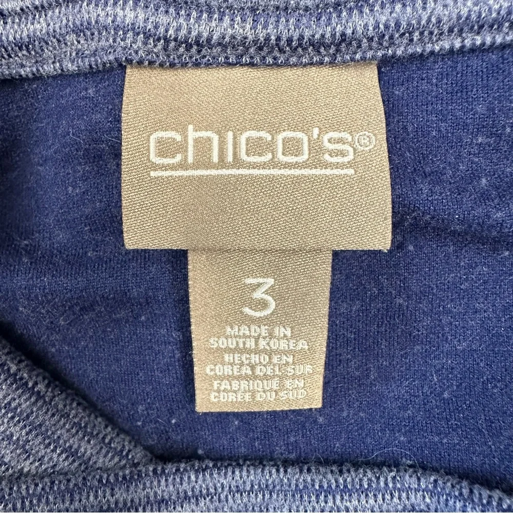 Chico’s super soft blue striped cowl neck pullover sweater Size XL - Picture 9 of 11